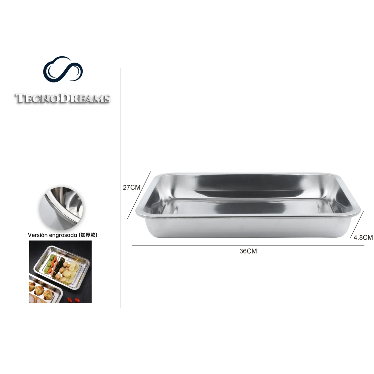 Bandeja TD Inox 36×27×4,8CM (422815)