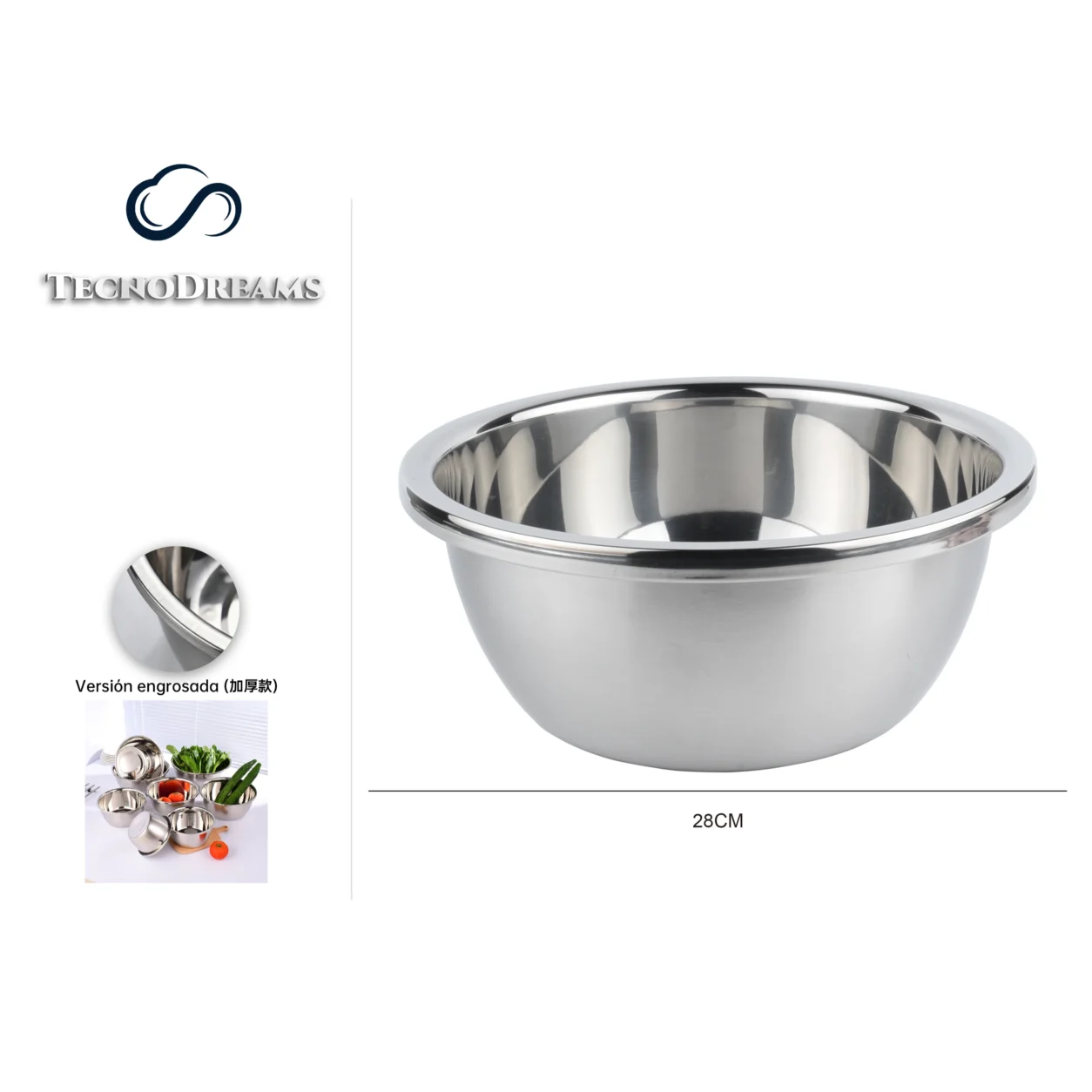 Bowl TD Inox 28CM (422829)