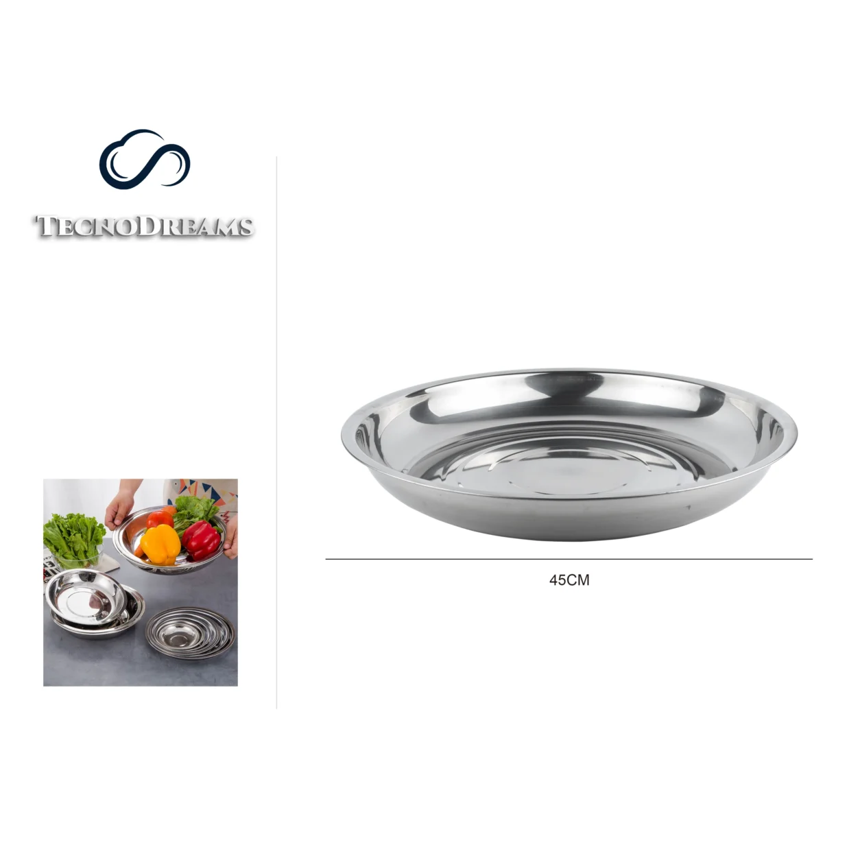 Bandeja TD Redonda Inox 45CM (422819)