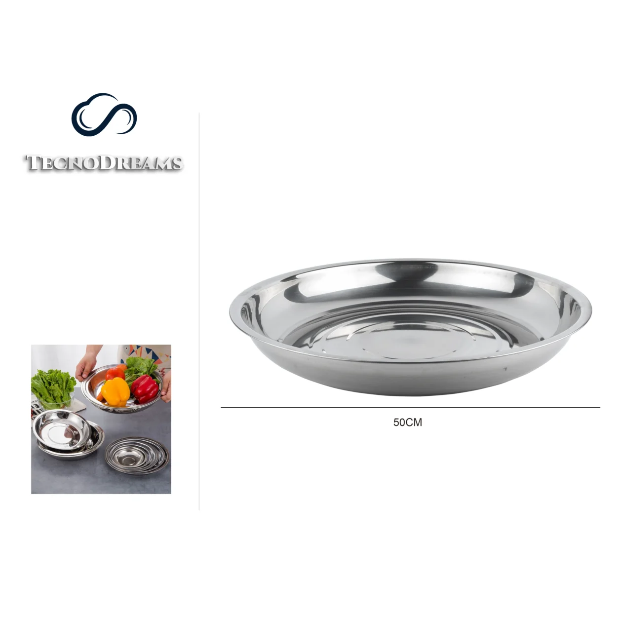 Bandeja TD Redonda Inox 50CM (422820)